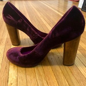 Tory Burch velvet burgundy 3” heels